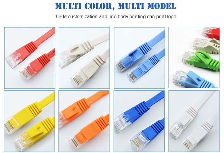 Cat6 Flat Patch Cable With Short RJ45 Body